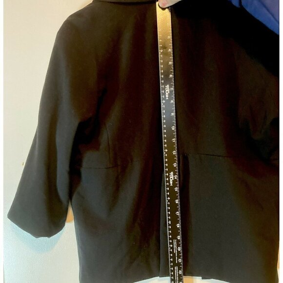 WD NY Women’s  Empire 3-Button Collared  Crop Black Blazer Lined Jacket Size 10 - Picture 9 of 10